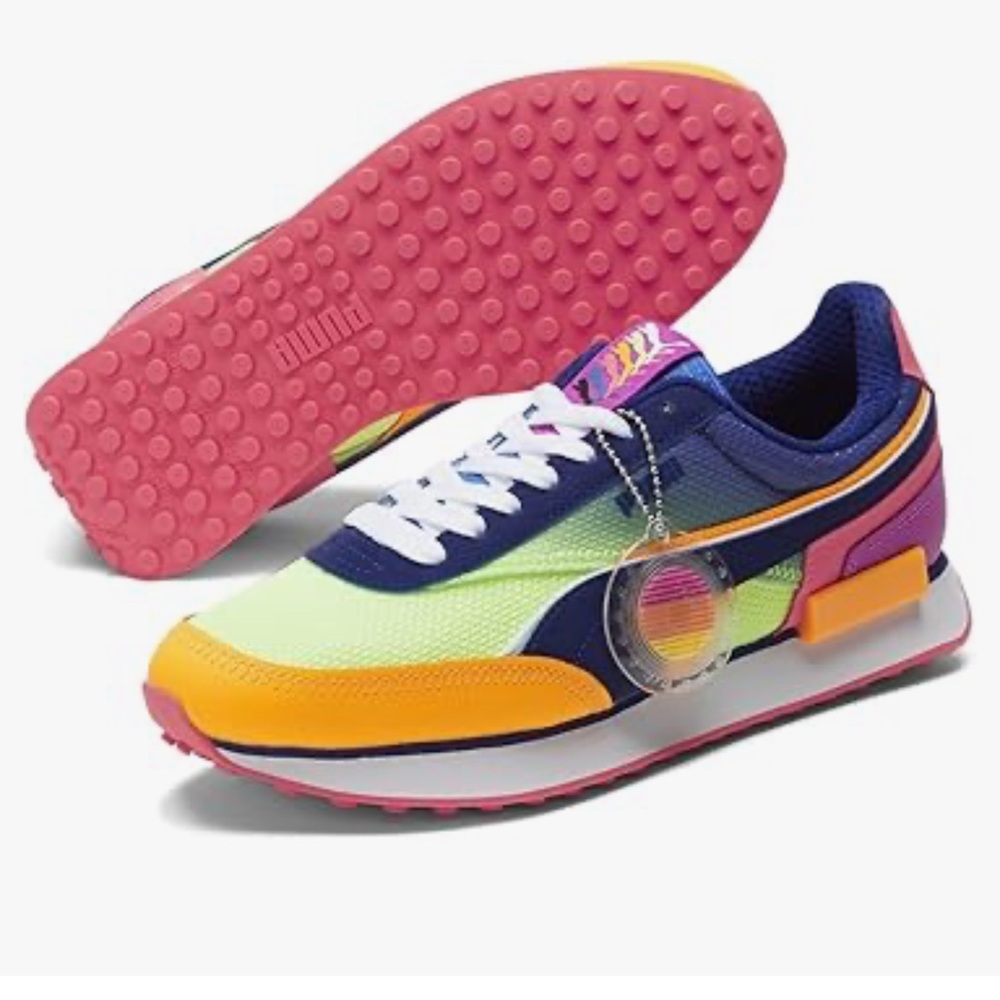 PUMA Future Rider Sunset Lace Up Casual Shoes - Yellow 7 - Picture 6 of 7